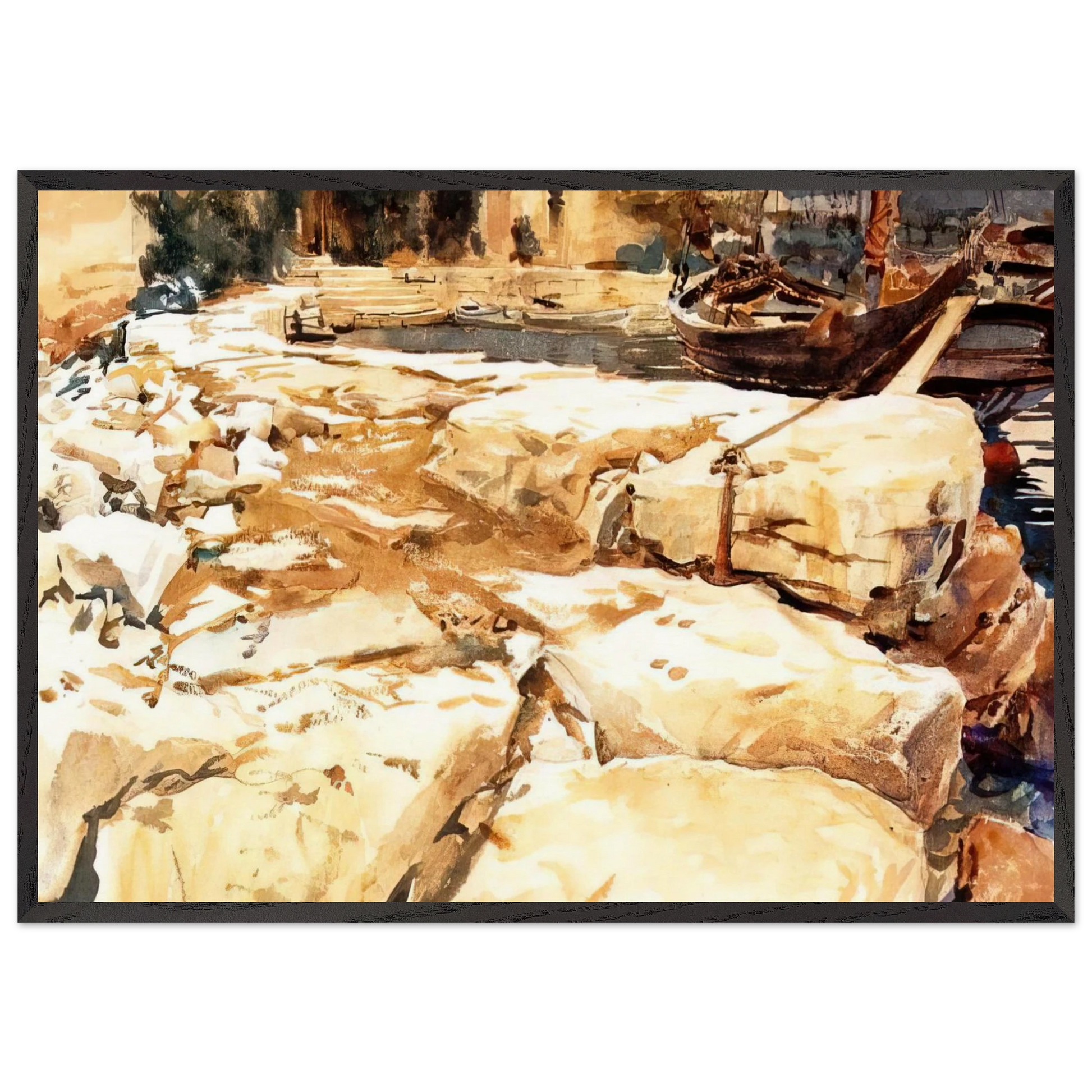 San Vigilio - John Singer Sargent Framed Art Print – Black Wooden Frame - Default Title - -Framed Art Print