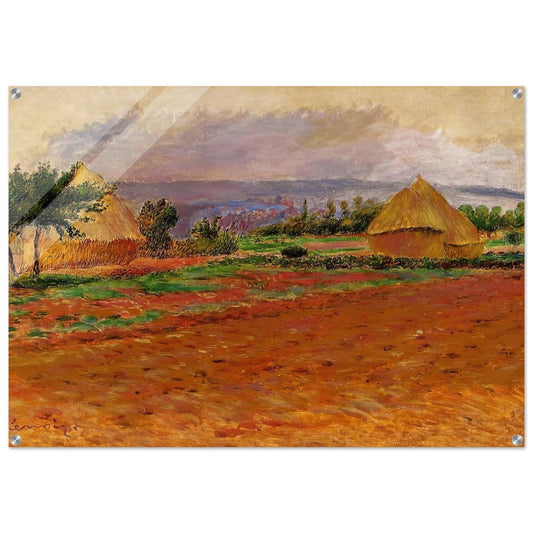 Field and Haystacks - Pierre-Auguste Renoir Acrylic Print - 70x100 cm / 28x40″ inches | Pierre-Auguste Renoir Wall Art | Pierre-Auguste Renoir Prints