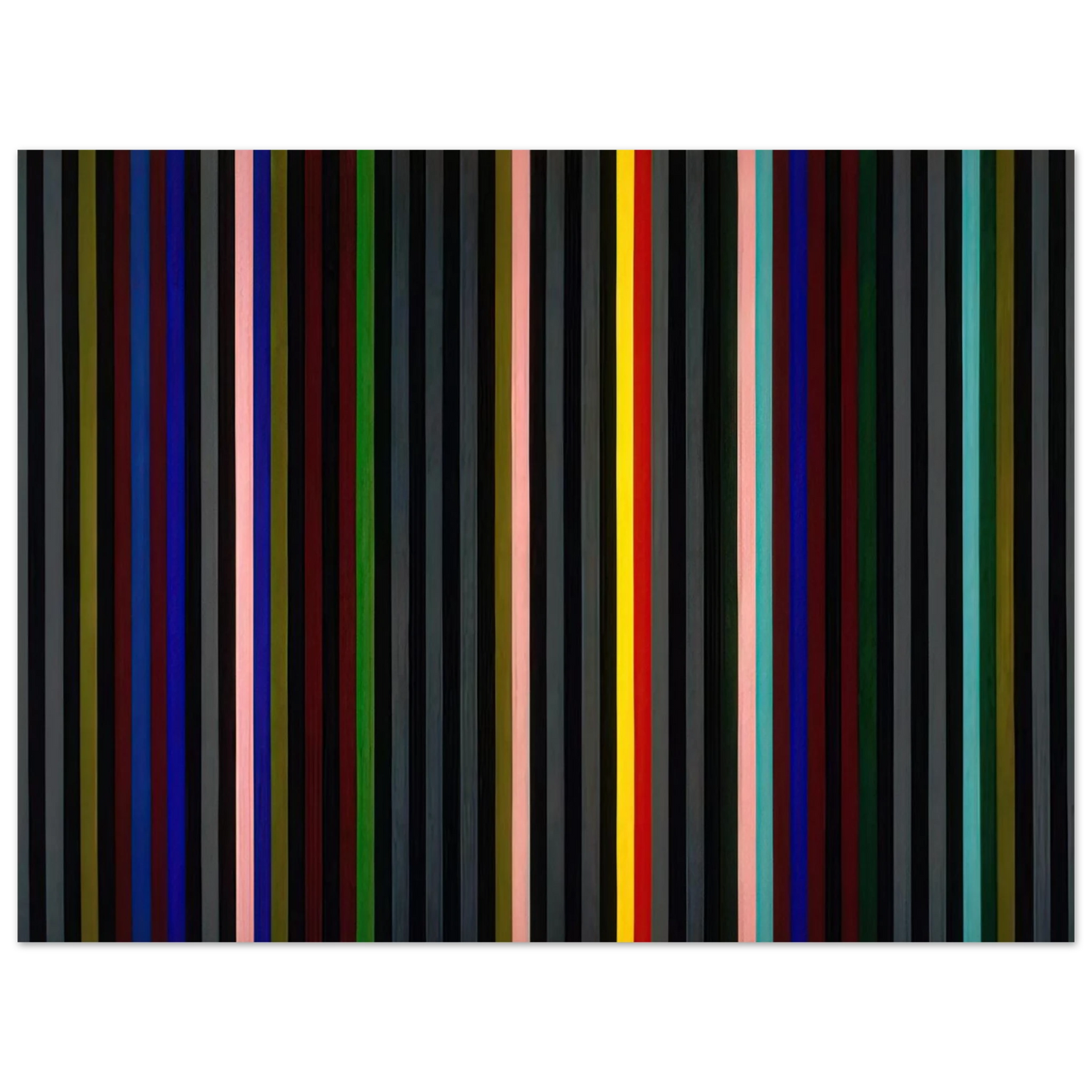 Gene Davis - Black Grey Beat - 1964 Fine Art Poster - Default Title