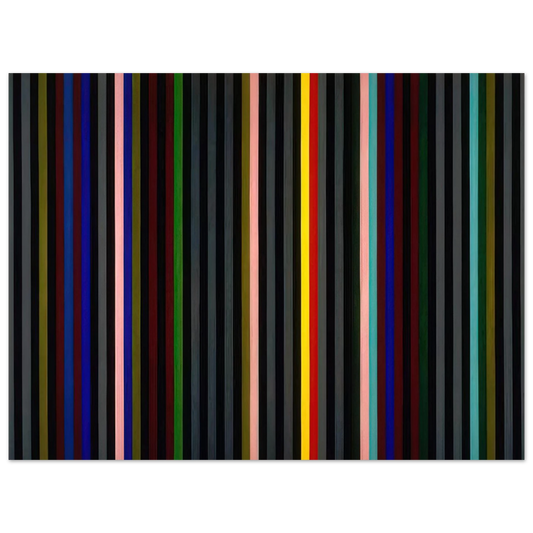 Gene Davis - Black Grey Beat - 1964 Fine Art Poster - Default Title