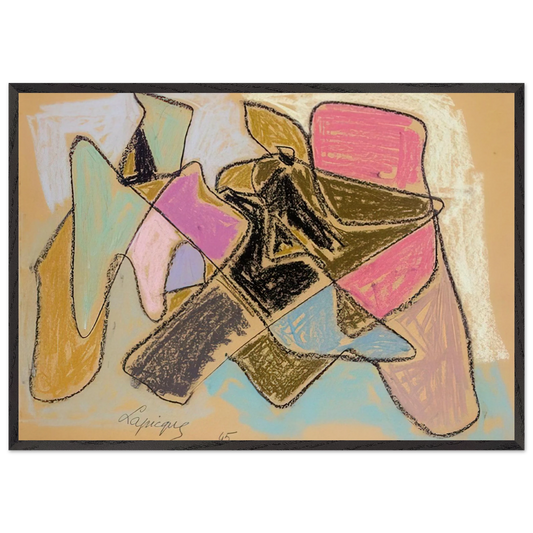 Untitled - 1945 N3 - Charles Lapicque Framed Art Print – Black Wooden Frame - Default Title - -Framed Art Print