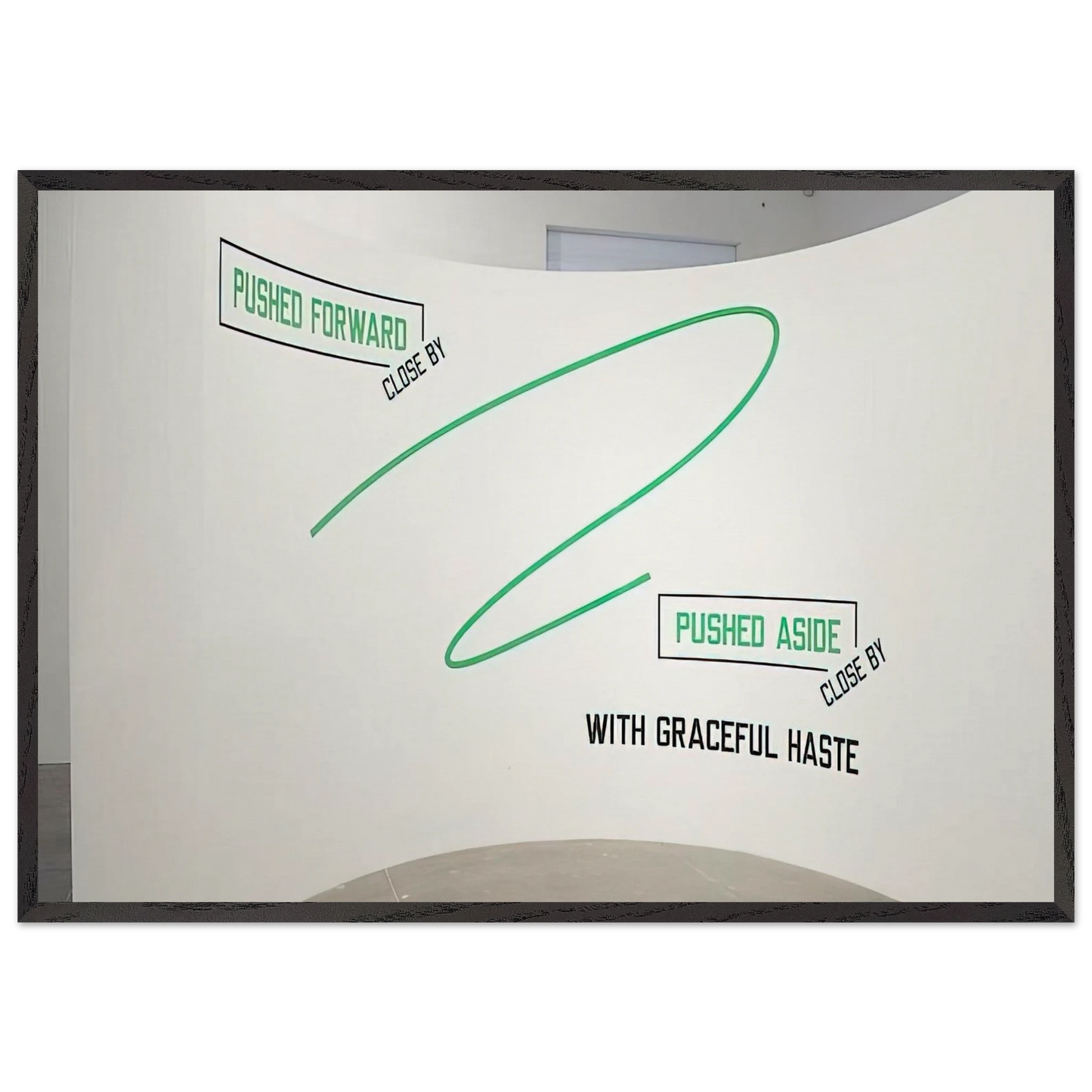 Pushed Forward - 2009 - Lawrence Weiner Framed Art Print – Black Wooden Frame - Default Title - -Framed Art Print