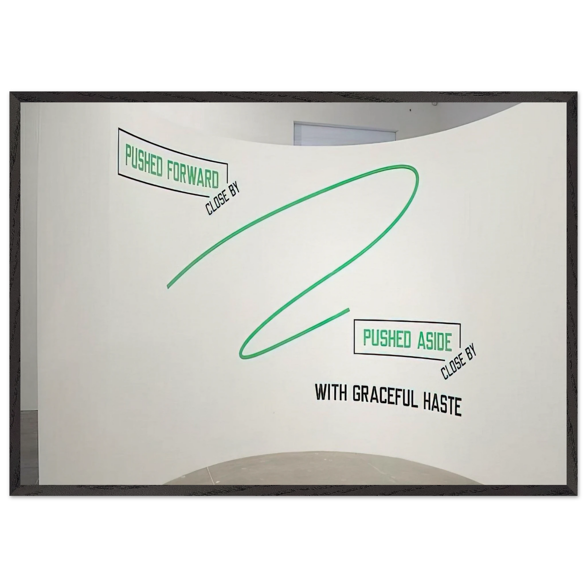 Pushed Forward - 2009 - Lawrence Weiner Framed Art Print – Black Wooden Frame - Default Title - -Framed Art Print