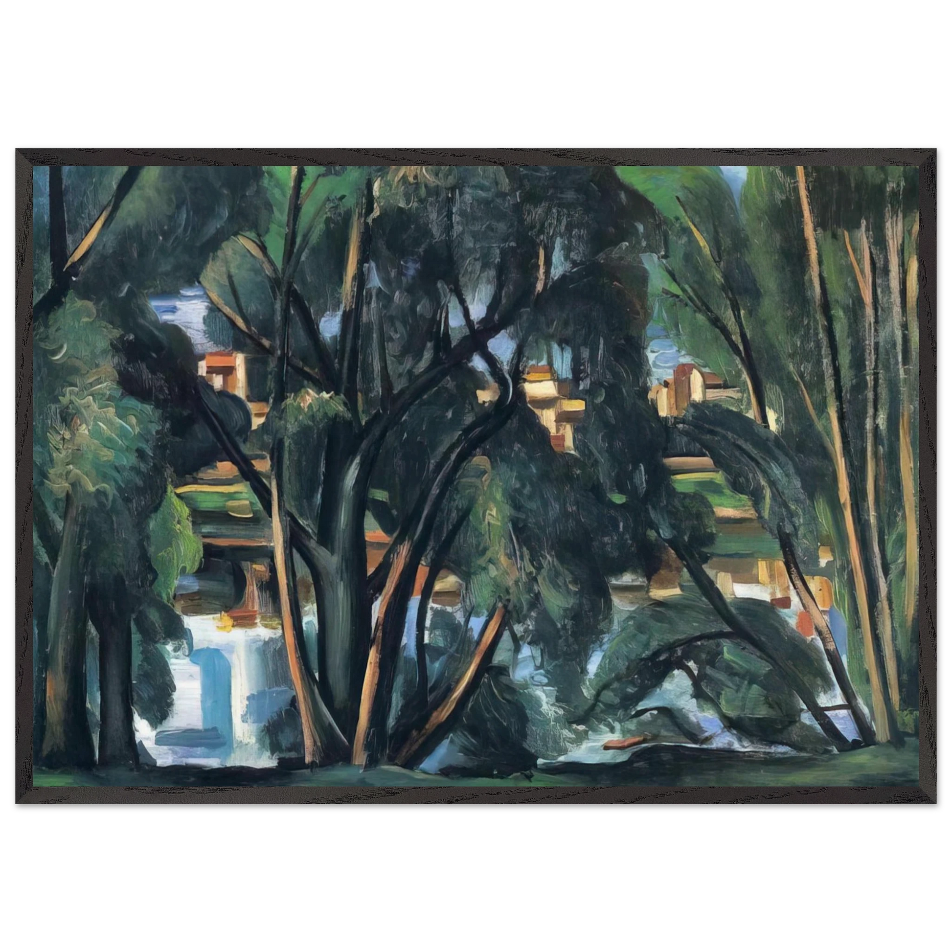 TREES ON THE BANKS OF THE SEINE 1913 - Andre Derain Framed Art Print – Black Wooden Frame - Default Title - -Framed Art Print
