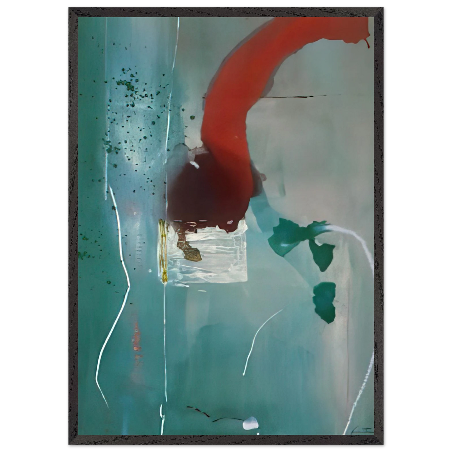 Helen Frankenthaler - Square One - 1985 Wall art - A2 (42 x 59.4  cm) - Premium Wooden Framed Poster With Fine Art Paper - White frame