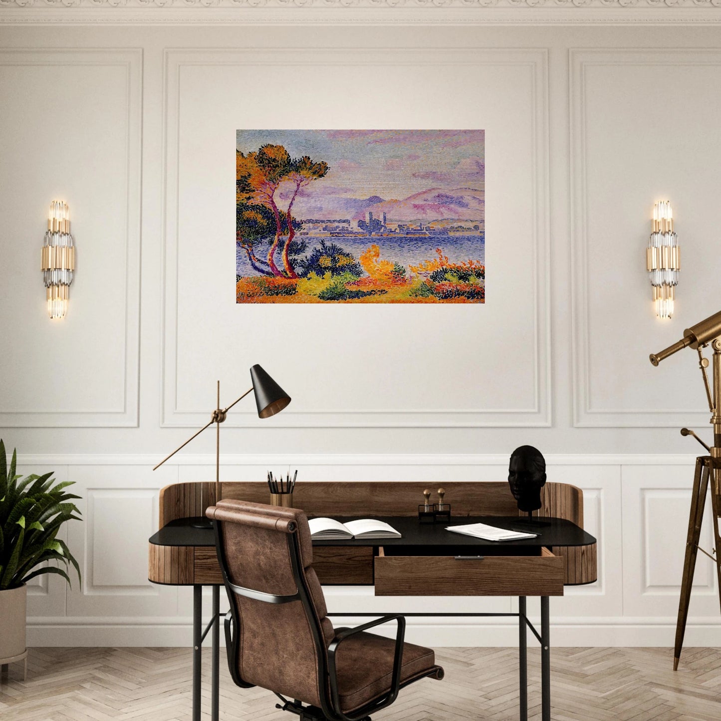 Antibes, Afternoon - Henri-Edmond Cross Brushed Aluminum Print - 70x100 cm / 28x40 inches | Henri-Edmond Cross Aluminum Print | Henri-Edmond Cross Prints