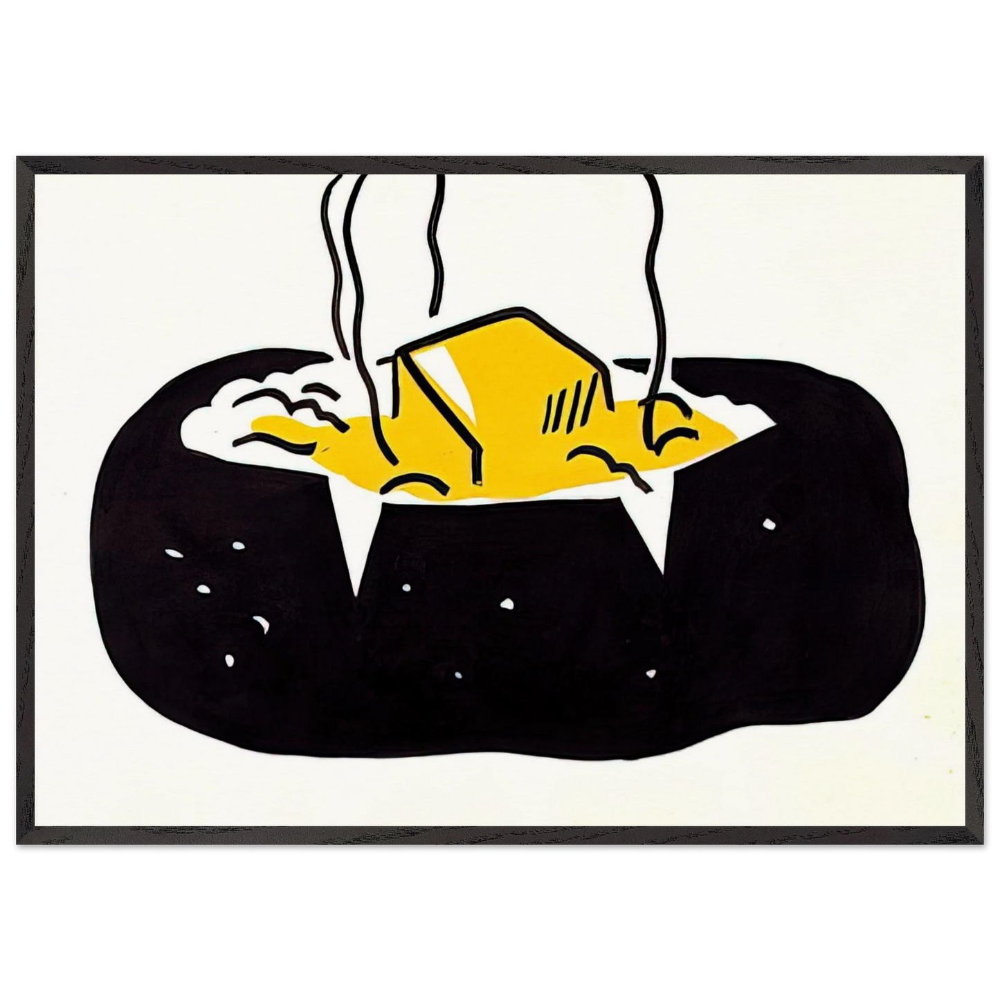 BAKED POTATO 1962 1 - Roy Lichtenstein Framed Art Print – Black Wooden Frame - Default Title - -Framed Art Print