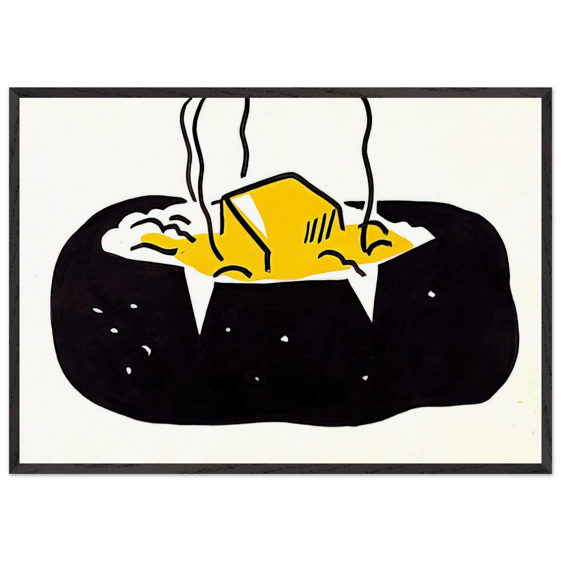 BAKED POTATO 1962 1 - Roy Lichtenstein Framed Art Print – Black Wooden Frame - Default Title - -Framed Art Print