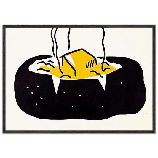 BAKED POTATO 1962 1 - Roy Lichtenstein Framed Art Print – Black Wooden Frame - Default Title - -Framed Art Print