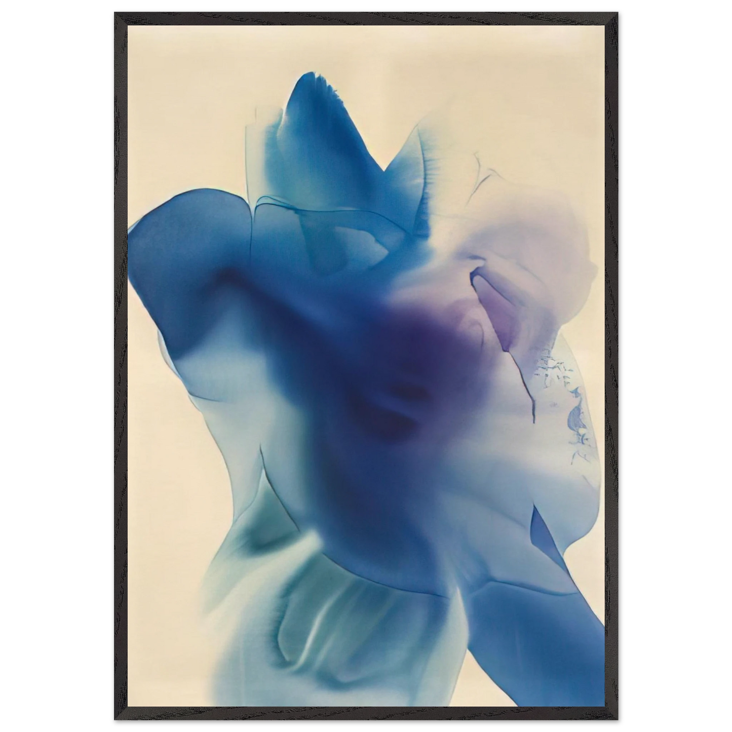 Phenomena Astral Blue - Paul Jenkins Framed Art Print – Black Wooden Frame - Default Title - -Framed Art Print