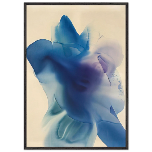 Phenomena Astral Blue - Paul Jenkins Framed Art Print – Black Wooden Frame - Default Title - -Framed Art Print