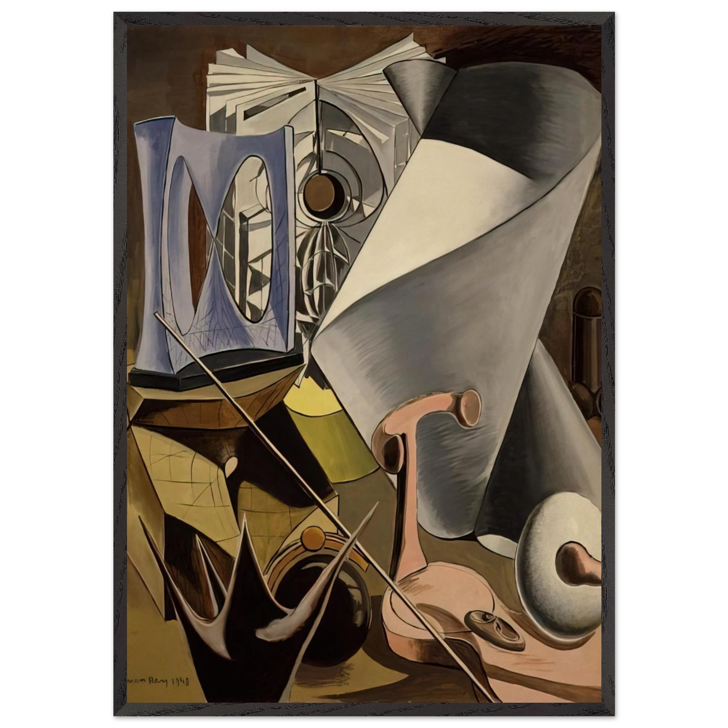 SHAKESPEAREAN EQUATION TWELFTH NIGHT - Man Ray Framed Art Print – Black Wooden Frame - Default Title - -Framed Art Print