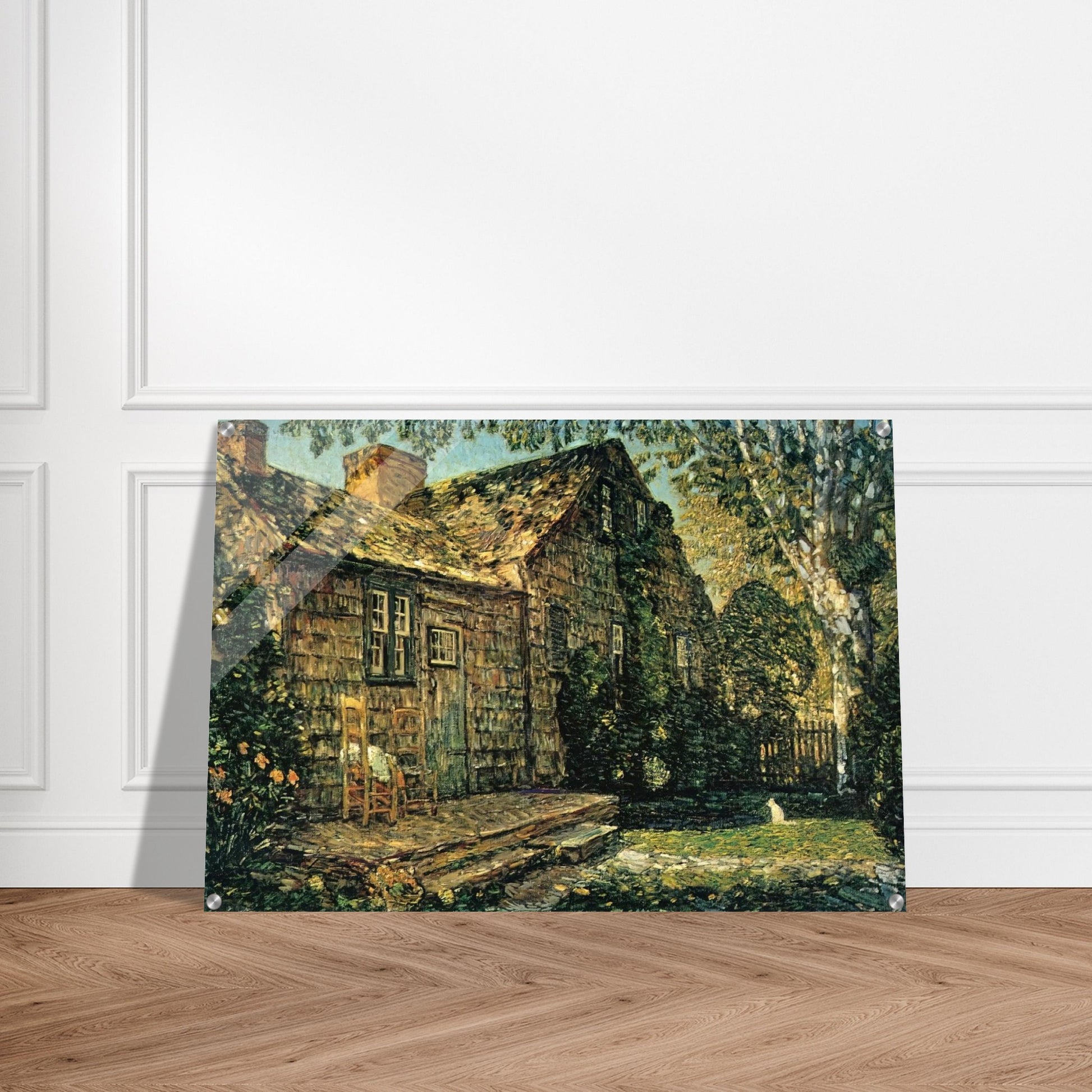 Little Old Cottage, Egypt Lane, East Hampton - Childe Hassam Acrylic Print - 70x100 cm / 28x40″ inches | Childe Hassam Wall Art | Childe Hassam Prints