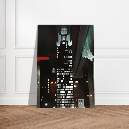 Radiator Building - Night, New York - Georgia O'Keeffe Brushed Aluminum Print - 70x100 cm / 28x40 inches | Georgia O'Keeffe Aluminum Print | Georgia O'Keeffe Prints