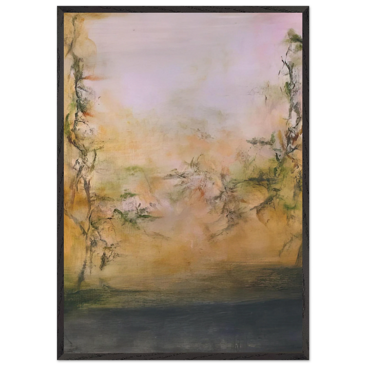 25 5 2001 2001 - Zao Wou-Ki 70x100 cm / 28x40 inches Framed Art Print – Black Wooden Frame