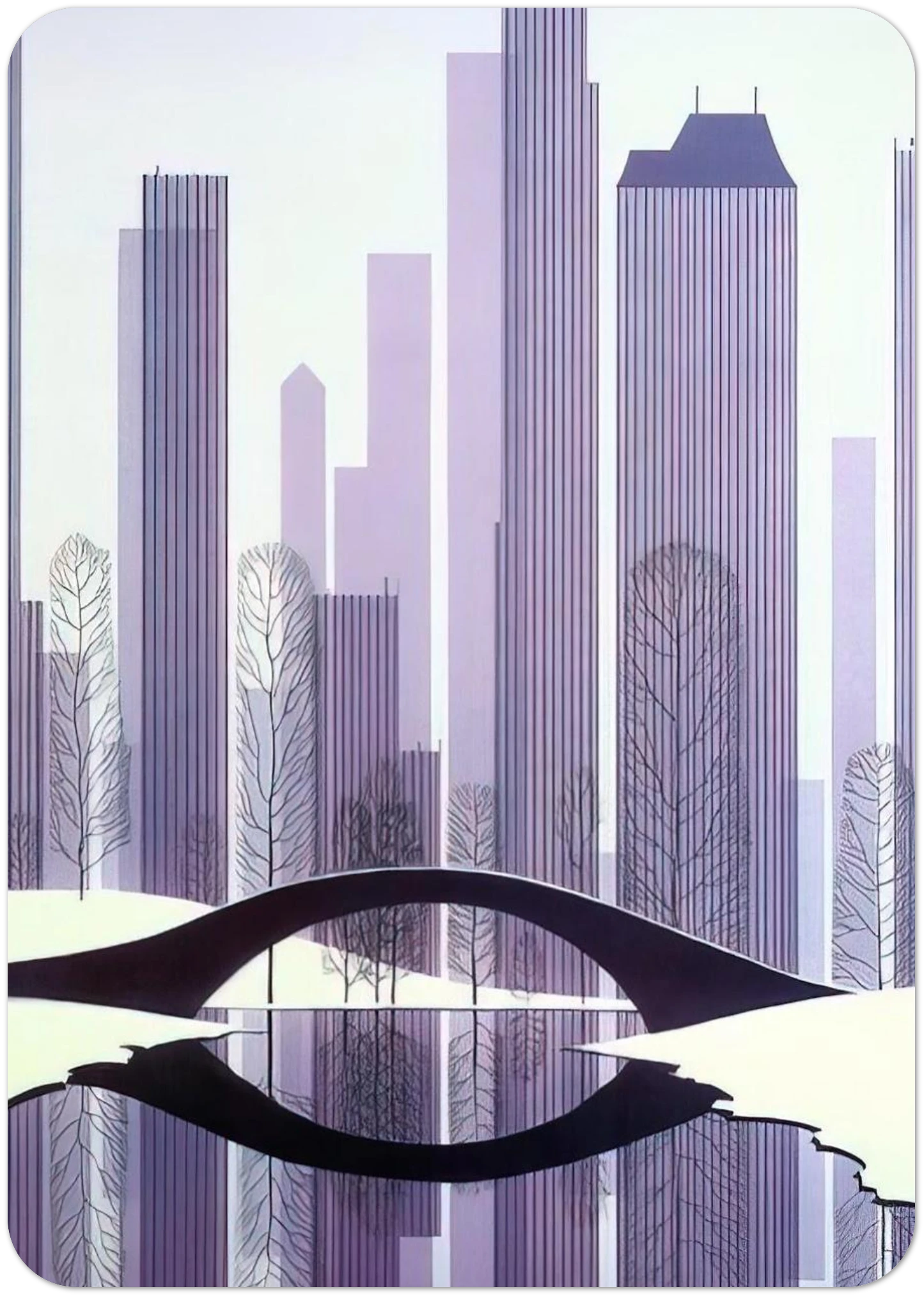 Central Park By Eyvind Earle Pack of 10 Post Cards | Eyvind Earle Post Cards | A6 (10.5 x 14.8 cm) - 4.1 x 5.8 inches