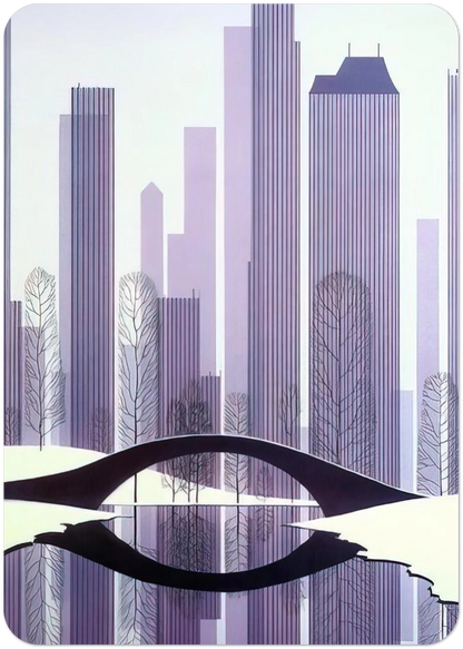 Central Park By Eyvind Earle Pack of 10 Post Cards | Eyvind Earle Post Cards | A6 (10.5 x 14.8 cm) - 4.1 x 5.8 inches