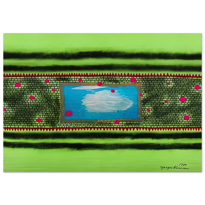 TRAVELING WATER 1980 - Yayoi Kusama Brushed Aluminum Print - 70x100 cm / 28x40 inches | Yayoi Kusama Aluminum Print | Yayoi Kusama Prints