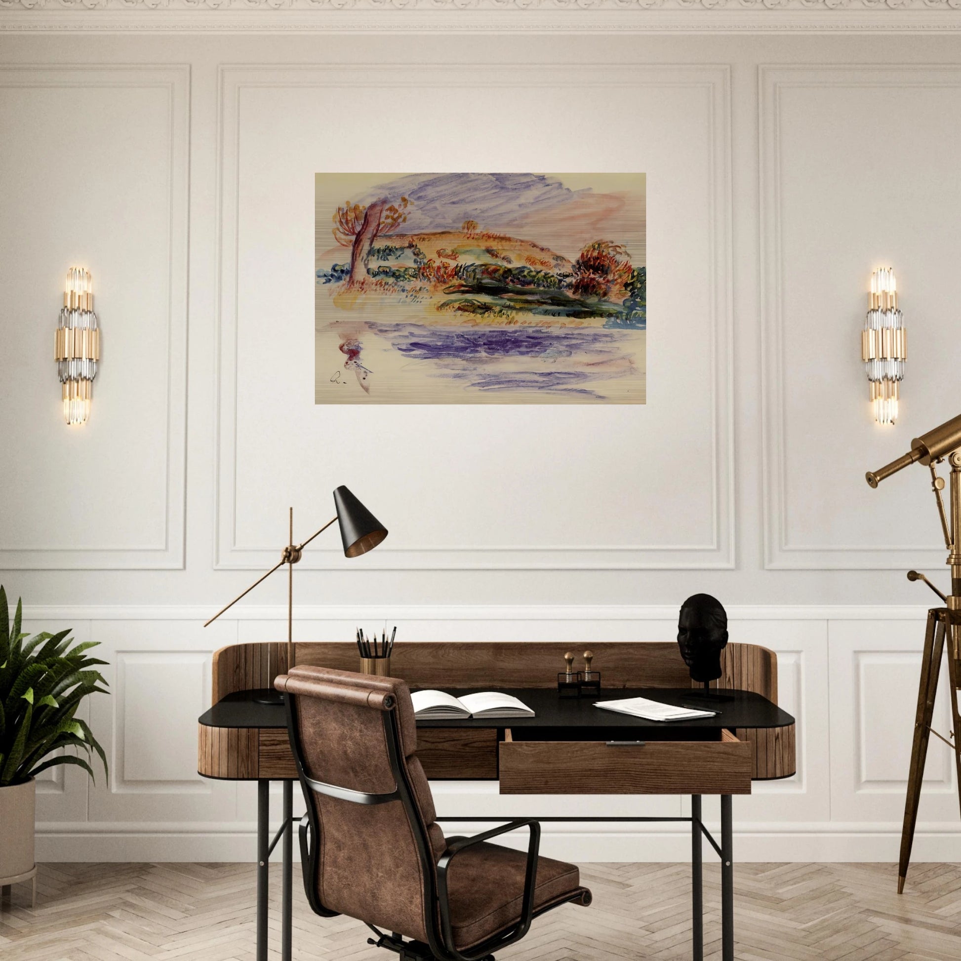 Landscape - Pierre-Auguste Renoir Brushed Aluminum Print - 70x100 cm / 28x40 inches | Pierre-Auguste Renoir Aluminum Print | Pierre-Auguste Renoir Prints