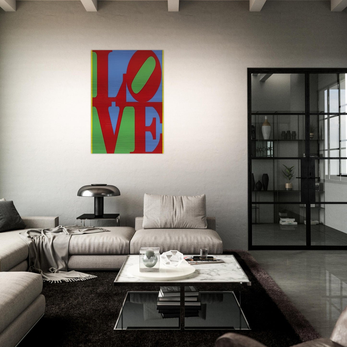 Heliotherapy Love - Robert Indiana Brushed Aluminum Print - 70x100 cm / 28x40 inches | Robert Indiana Aluminum Print | Robert Indiana Prints