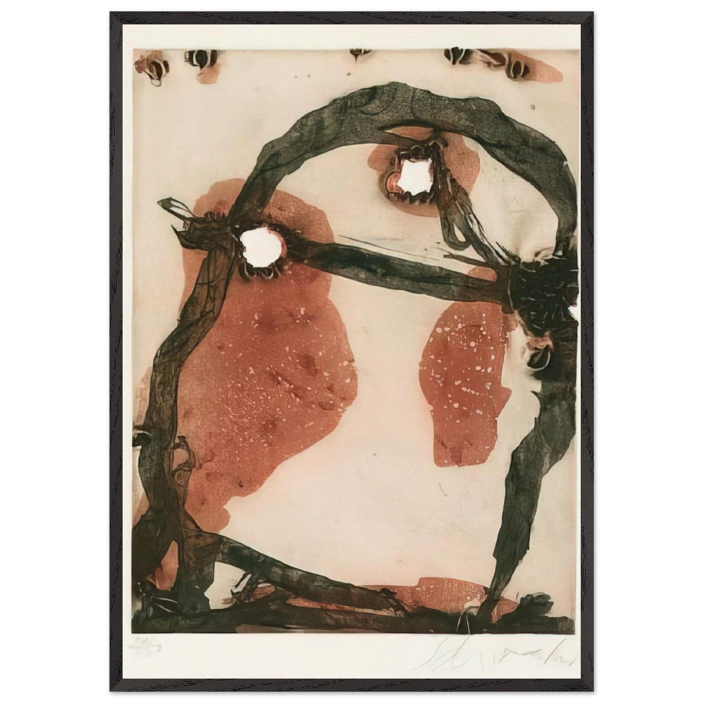 11975 - 1975 - Emil Schumacher Framed Art Print – Black Wooden Frame - Default Title - -Framed Art Print