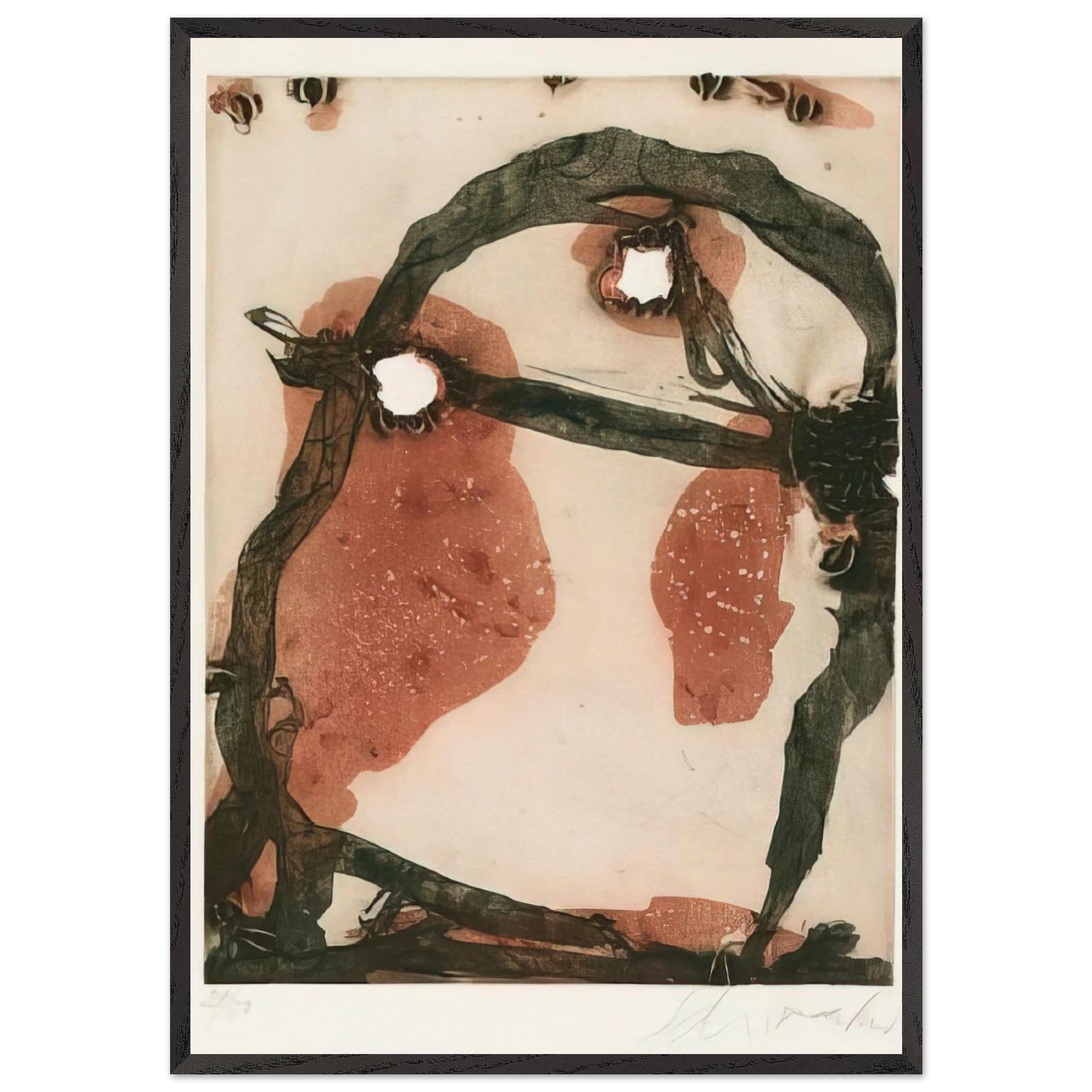 11975 - 1975 - Emil Schumacher Framed Art Print – Black Wooden Frame - Default Title - -Framed Art Print