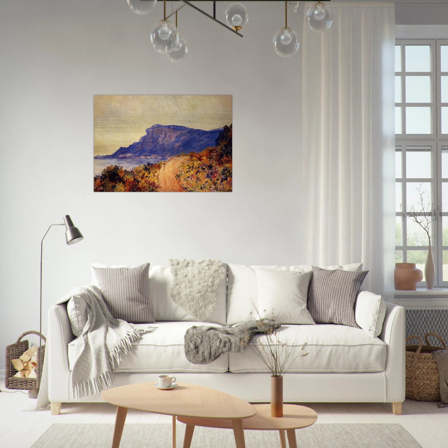 The Red Road at Cap Martin, near Menton - claude monet Brushed Aluminum Print - 70x100 cm / 28x40 inches | claude monet Aluminum Print | claude monet Prints