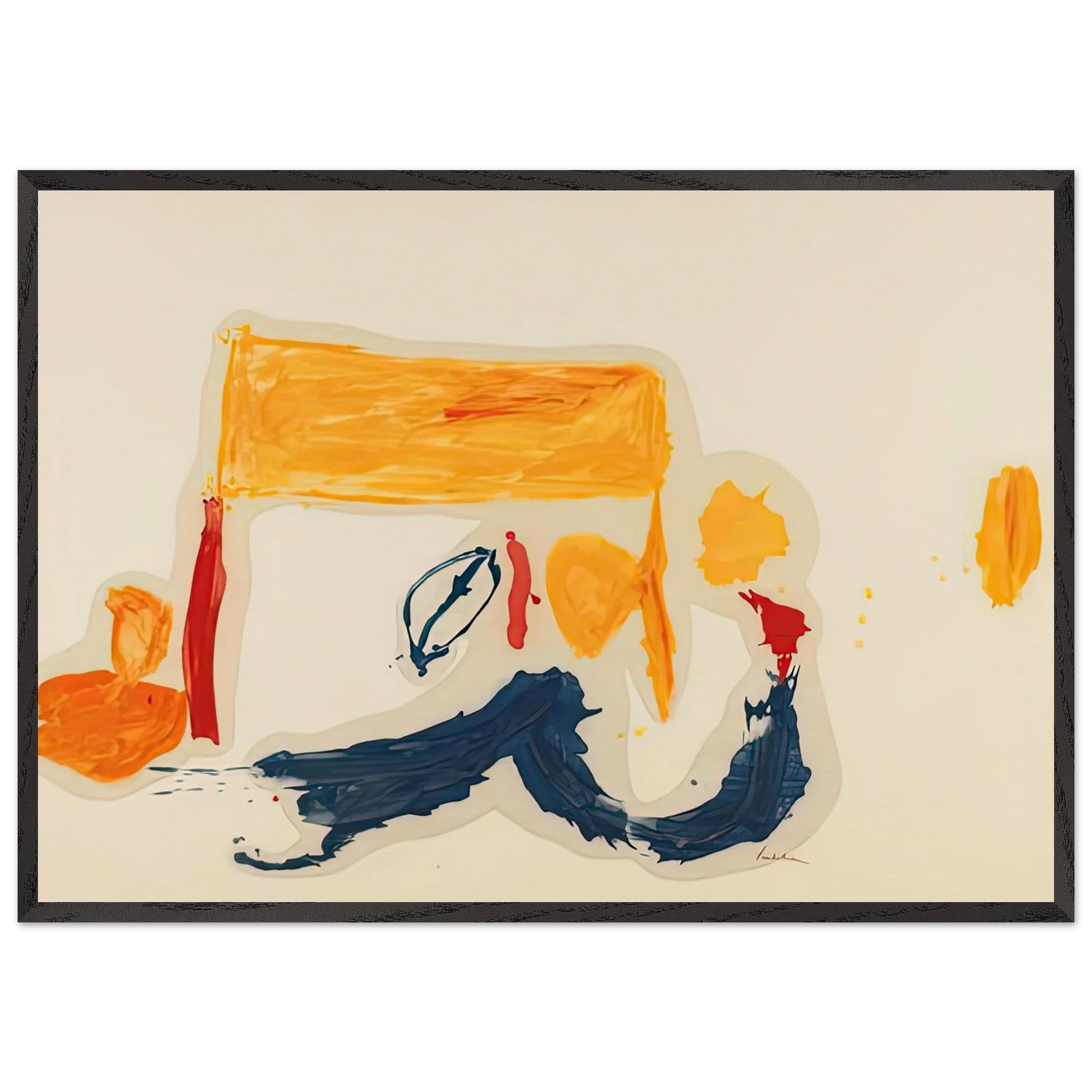 Yellow Games 1962- - Helen Frankenthaler Framed Art Print – Black Wooden Frame - Default Title - -Framed Art Print
