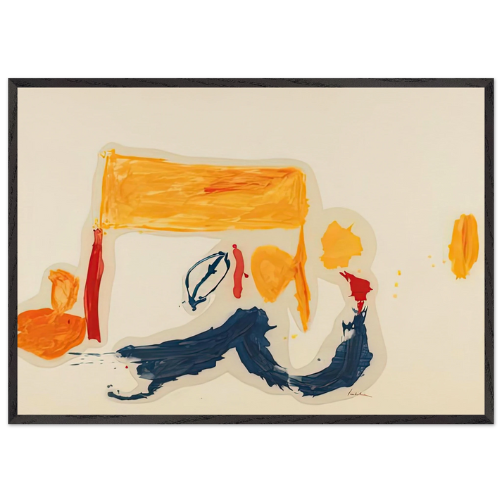 Yellow Games 1962- - Helen Frankenthaler 70x100 cm / 28x40 inches Framed Art Print – Black Wooden Frame
