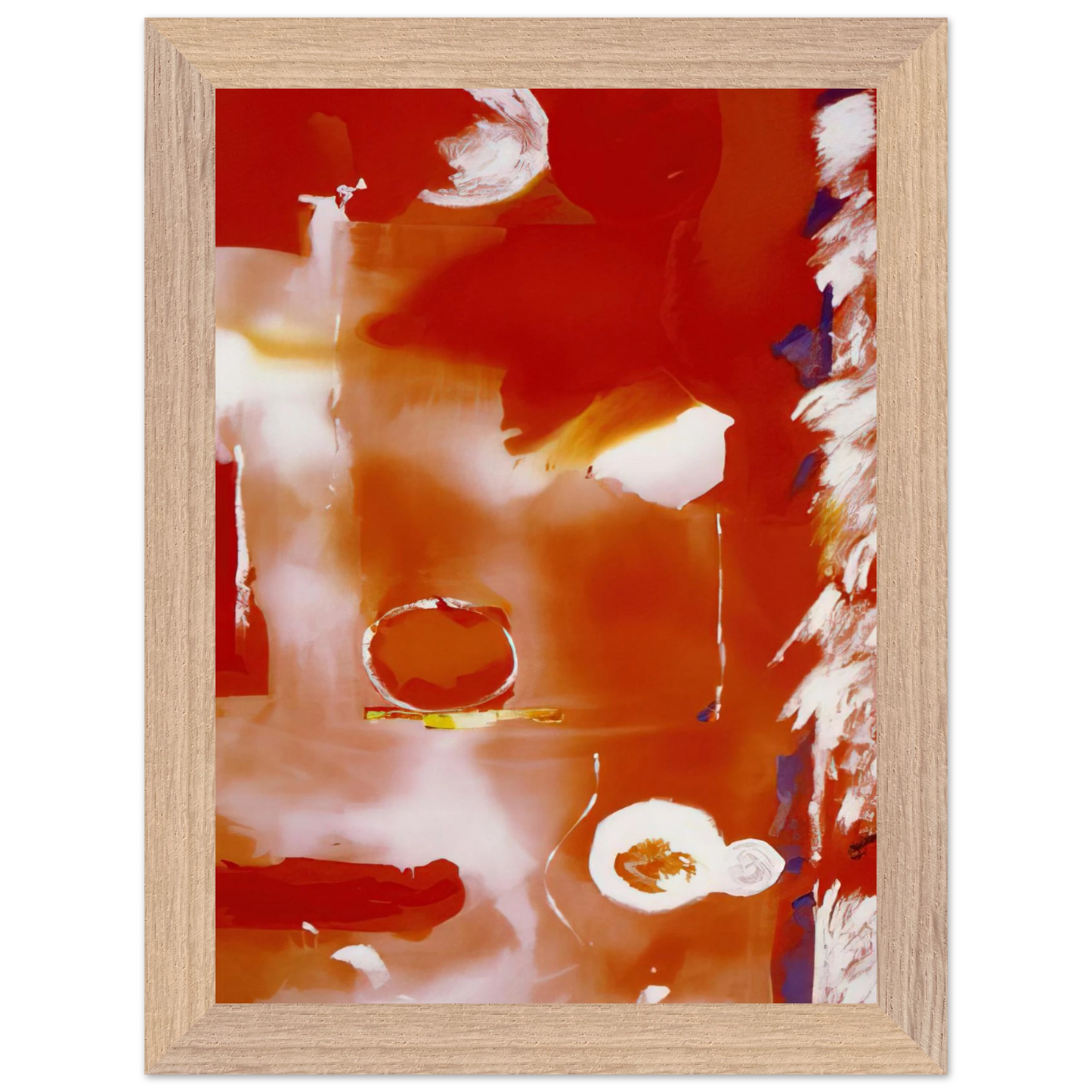 Helen Frankenthaler - Seeing the Moon on a Hot Summer Day - 1987 Wall art - 21x29.7 cm / 8x12" - Premium Wooden Framed Poster With Fine Art Paper - White frame