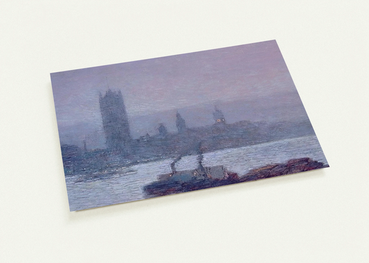 Houses of Parliament, Early Evening By Childe Hassam Pack of 10 Post Cards | Childe Hassam Post Cards | A6 (10.5 x 14.8 cm) - 4.1 x 5.8 inches