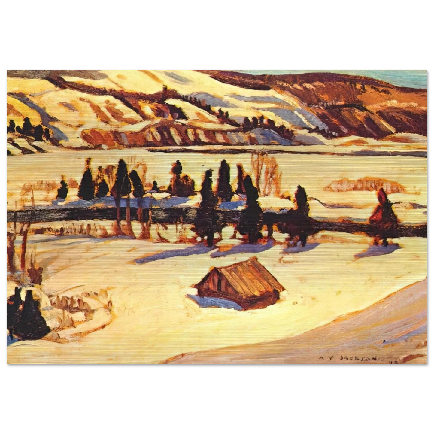 River St. Urbain - 1930 - A.Y. Jackson Brushed Aluminum Print - 70x100 cm / 28x40 inches | A.Y. Jackson Aluminum Print | A.Y. Jackson Prints