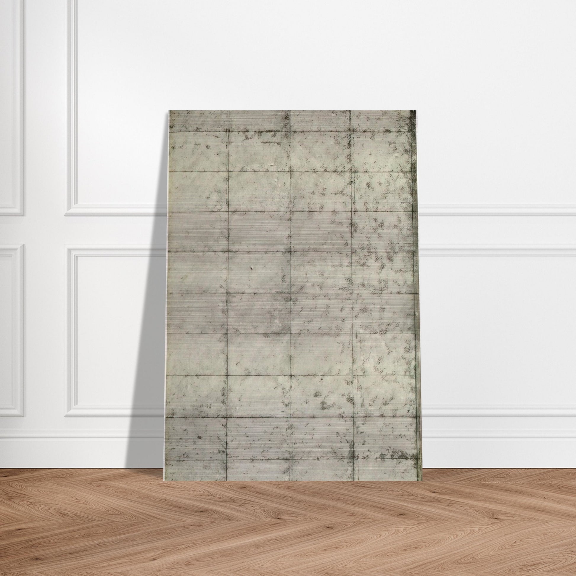 Untitled Black and Cream Grid - 1964 - Brice Marden Brushed Aluminum Print - 70x100 cm / 28x40 inches | Brice Marden Aluminum Print | Brice Marden Prints