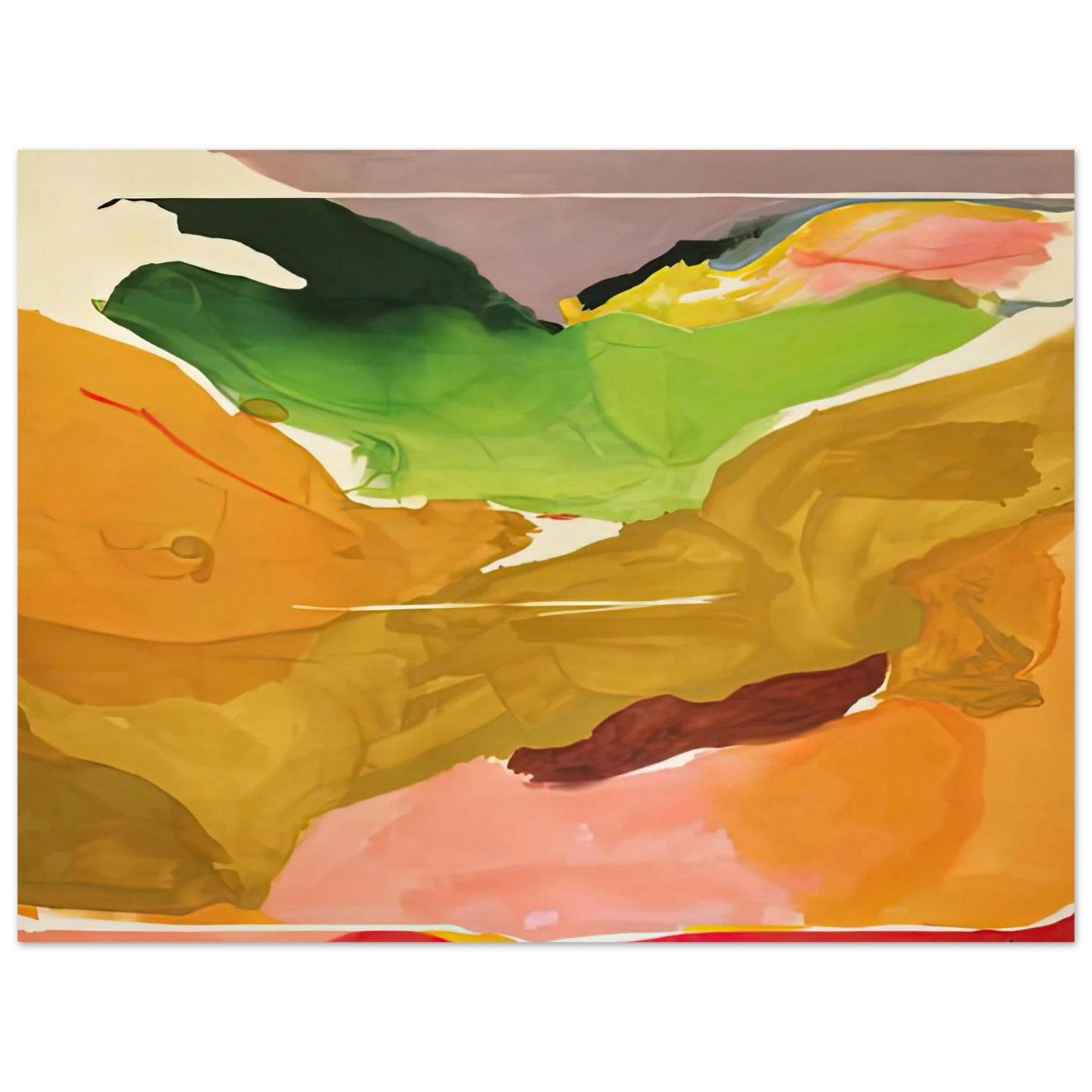 Helen Frankenthaler - Nature Abhors a Vacuum, 1973- Wall Art - 21x29.7 cm / 8x12" - Premium Wooden Framed Poster With Fine Art Paper - Wood frame