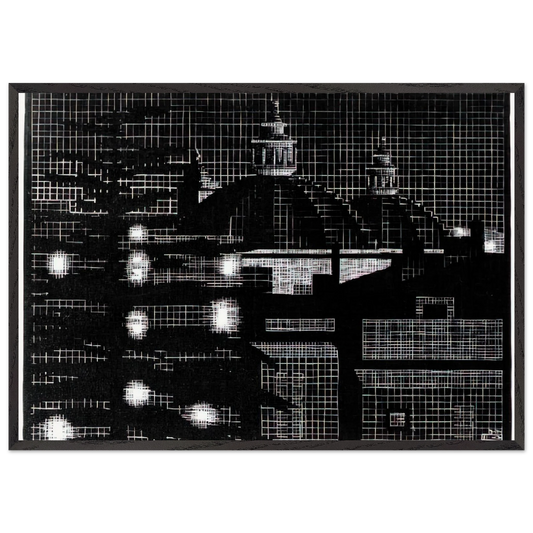 NOCTURNAL ROME 5 - MC Escher Framed Art Print – Black Wooden Frame - Default Title - -Framed Art Print