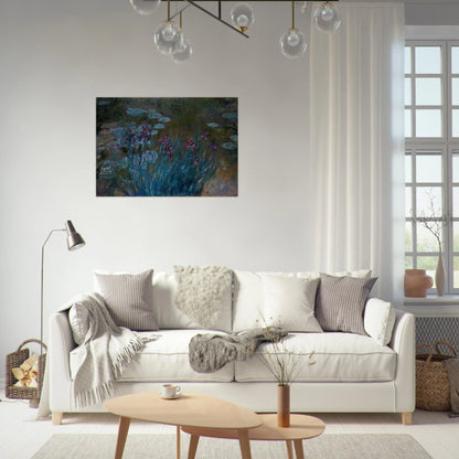 Irises and Water-Lilies - claude monet Brushed Aluminum Print - 70x100 cm / 28x40 inches | claude monet Aluminum Print | claude monet Prints