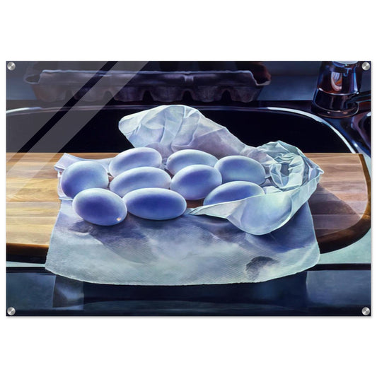 Hollowed Eggs for Easter - 1983 - Mary Pratt Acrylic Print - 70x100 cm / 28x40″ inches | Mary Pratt Wall Art | Mary Pratt Prints