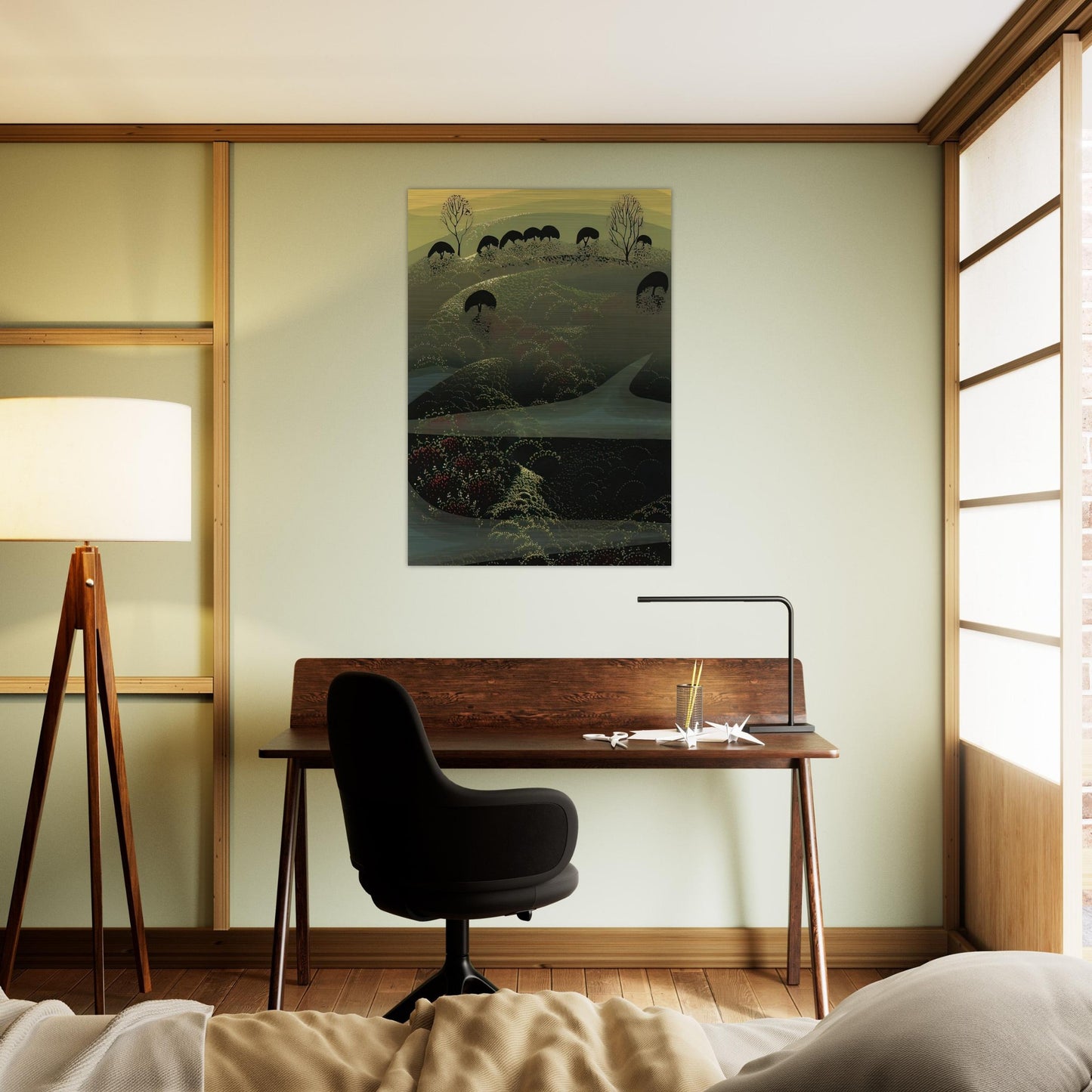 California Miniature - Eyvind Earle Brushed Aluminum Print - 70x100 cm / 28x40 inches | Eyvind Earle Aluminum Print | Eyvind Earle Prints
