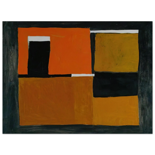 William Scott - Orange, Black and White Composition - 1953 Fine Art Poster - Default Title