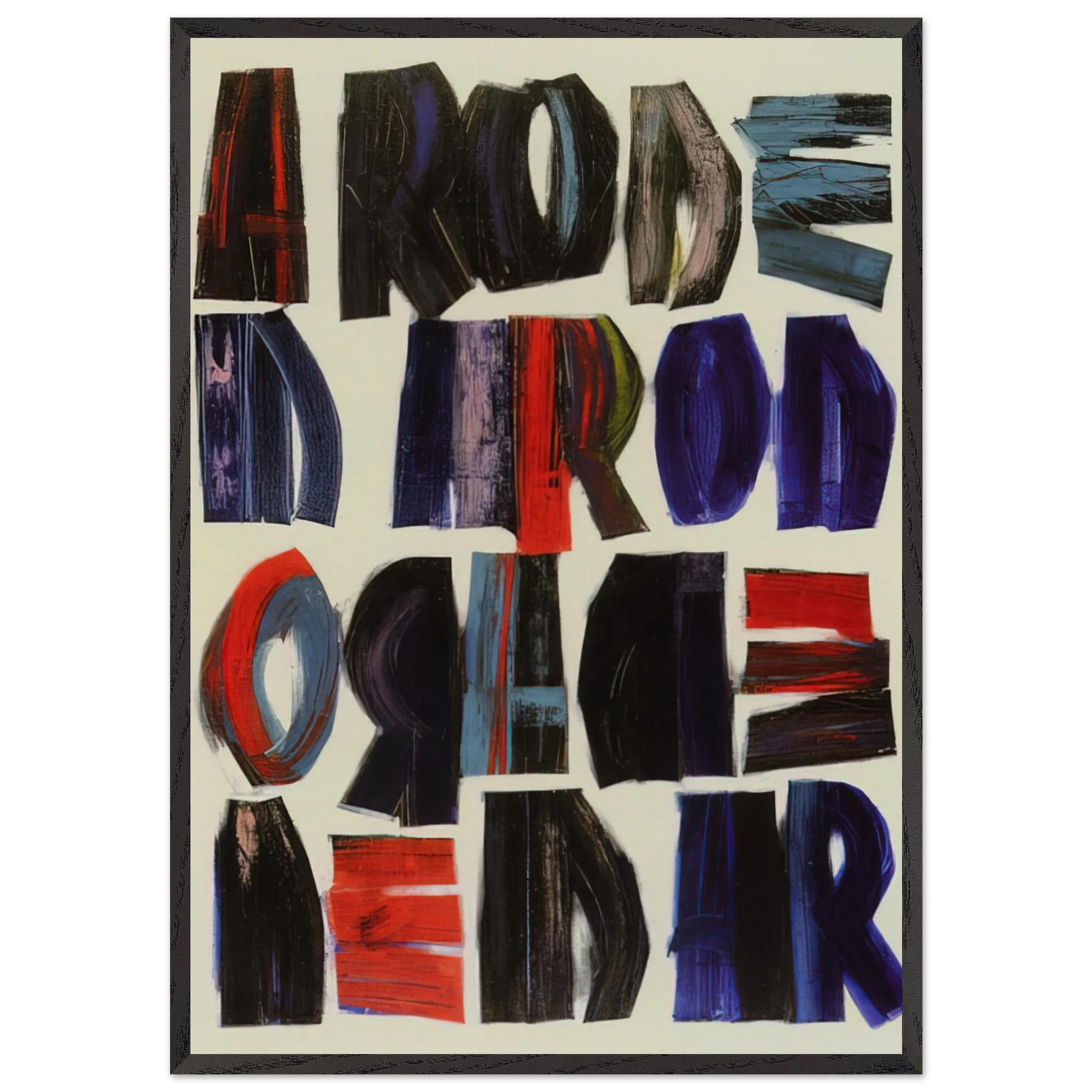 Uma rosa e - 1968 - Joao Vieira Framed Art Print – Black Wooden Frame - Default Title - -Framed Art Print