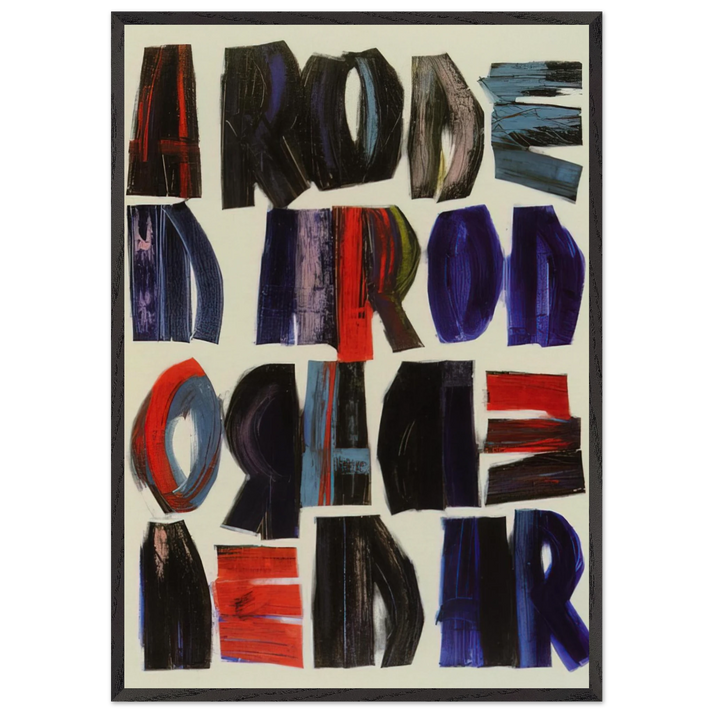 Uma rosa e - 1968 - Joao Vieira 70x100 cm / 28x40 inches Framed Art Print – Black Wooden Frame