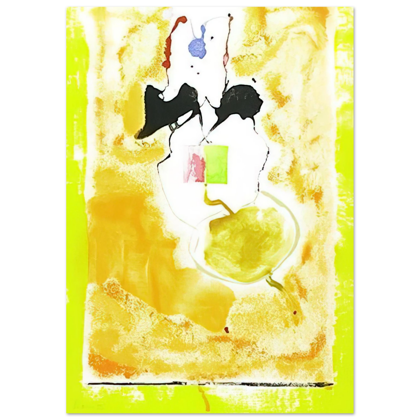 Helen Frankenthaler - Solar Imp - 2001 Wall art - 27x35 cm / 11x14 inches - Premium Wooden Framed Poster With Fine Art Paper - Black frame