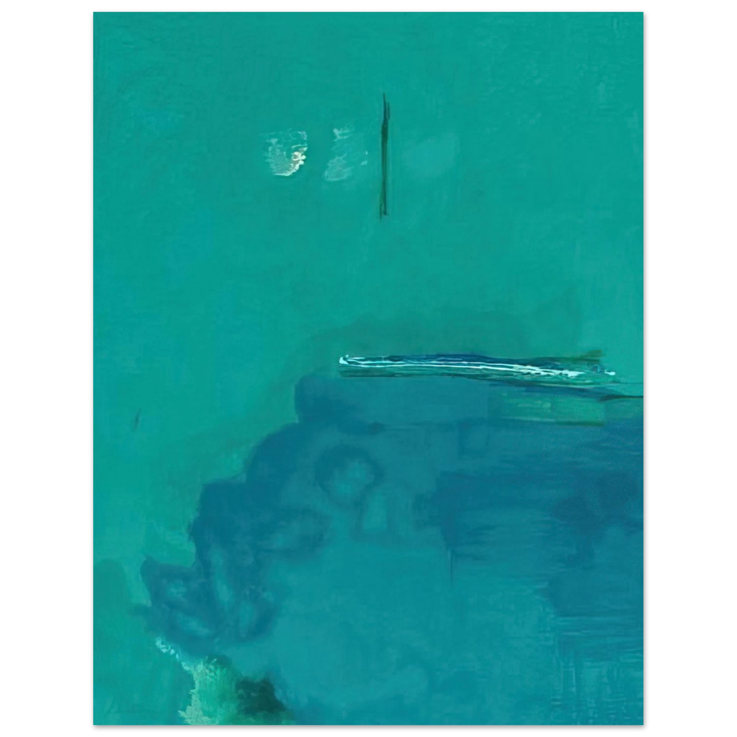 Helen Frankenthaler - Contentment Island - 2004 Wall art - 15x20 cm / 6x8 inches - Premium Wooden Framed Poster With Fine Art Paper - Black frame
