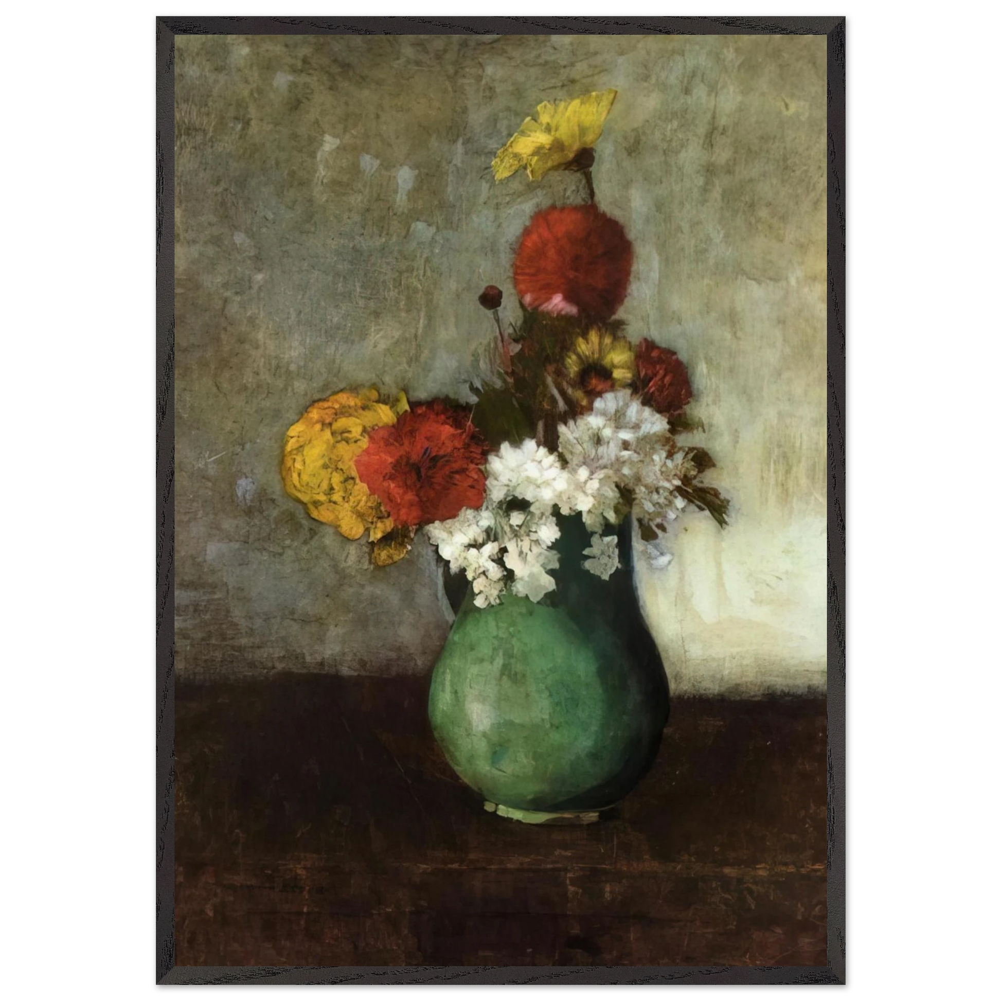 VASE OF FLOWERS 1900 - Odilon Redon Framed Art Print – Black Wooden Frame - Default Title - -Framed Art Print