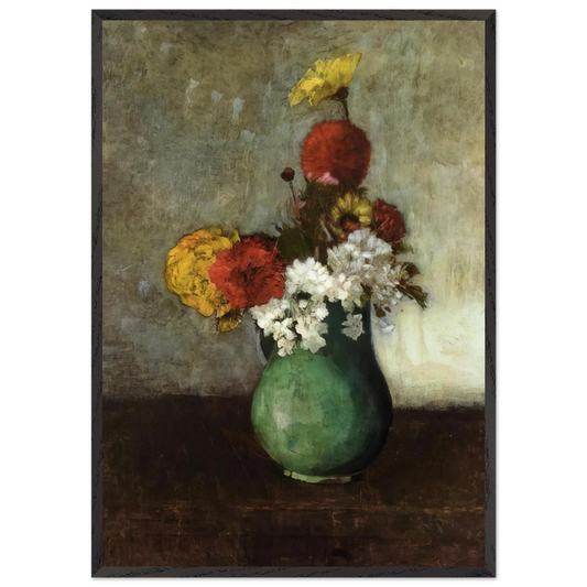 VASE OF FLOWERS 1900 - Odilon Redon Framed Art Print – Black Wooden Frame - Default Title - -Framed Art Print