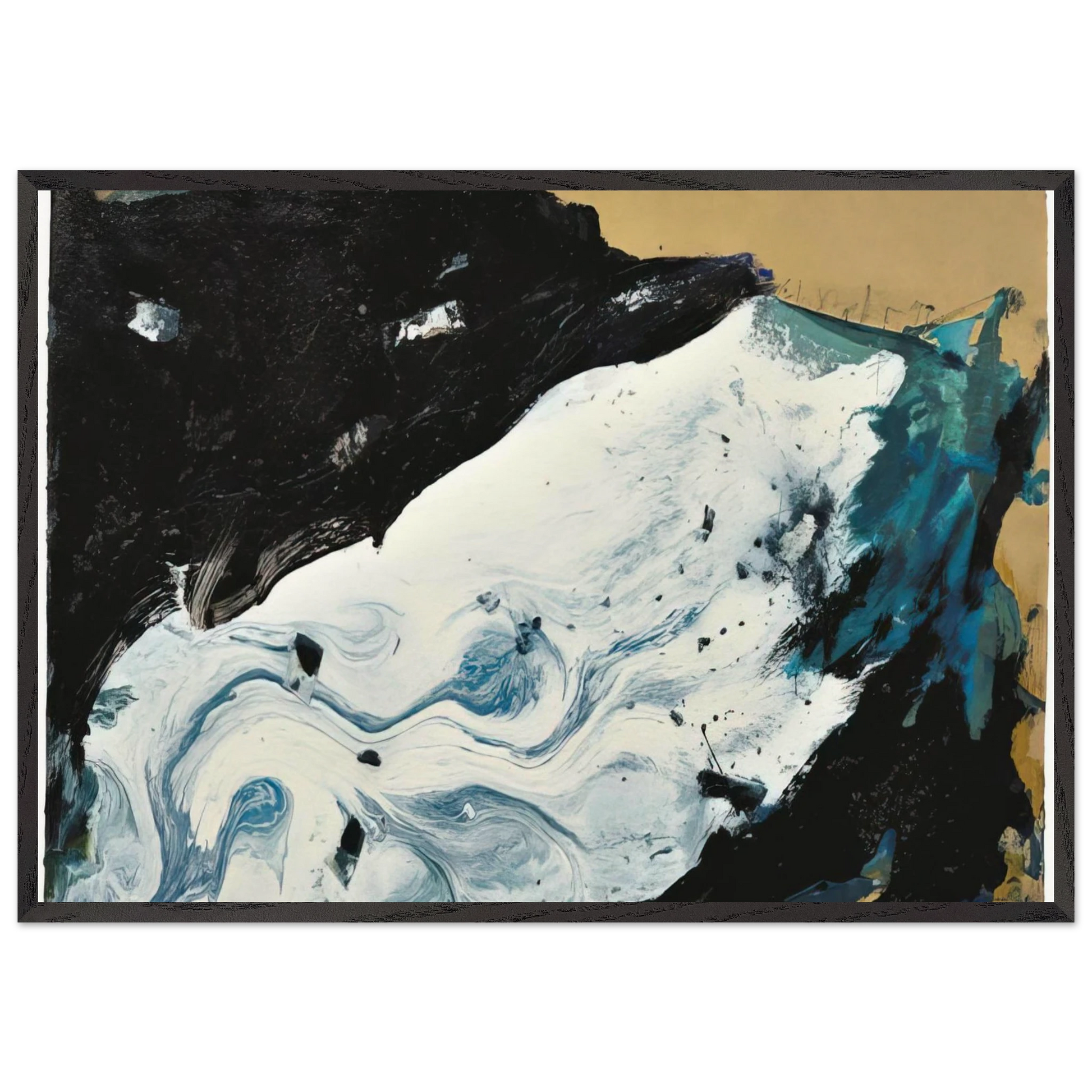 GE-21 - 1991 - Emil Schumacher Framed Art Print – Black Wooden Frame - Default Title - -Framed Art Print