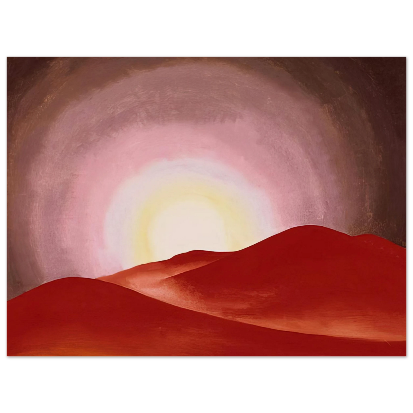 Georgia O'Keeffe - Red Hills, Lake George Fine Art Poster - 13x18 cm / 5x7 inches