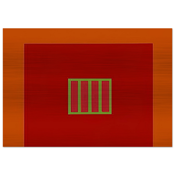 Day-Glo Prison - 1982 - Peter Halley Brushed Aluminum Print - 70x100 cm / 28x40 inches | Peter Halley Aluminum Print | Peter Halley Prints