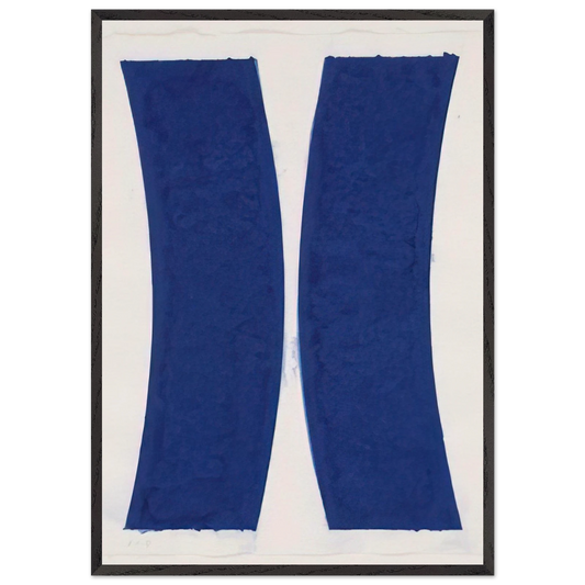Colored Paper Image V  Blue Curves  from Colored Paper Images - Ellsworth Kelly Framed Art Print – Black Wooden Frame - Default Title - -Framed Art Print