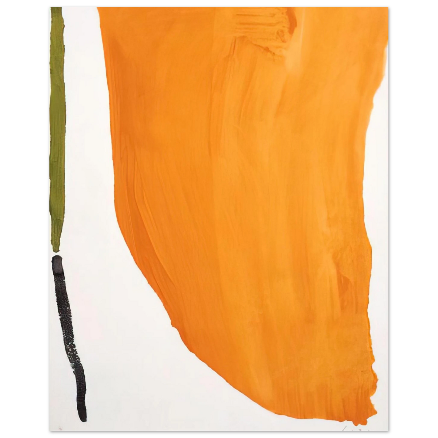 Helen Frankenthaler - Orange Downpour - 1970 Wall art - A1 (59.4 x 84.1  cm) - Premium Wooden Framed Poster With Fine Art Paper - Black frame